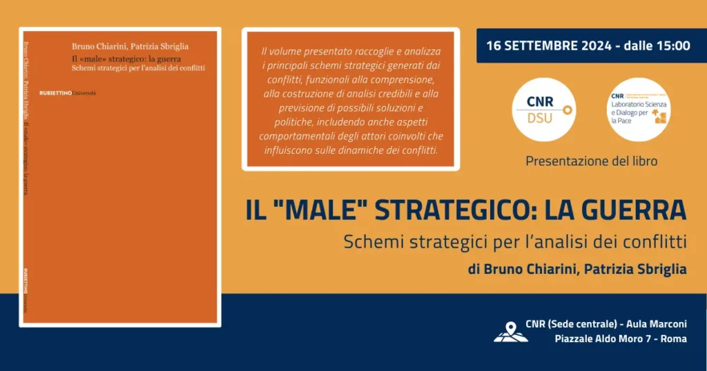 Presentazione del libro “Il «male» strategico: la guerra. Schemi strategici per l’analisi dei conflitti”