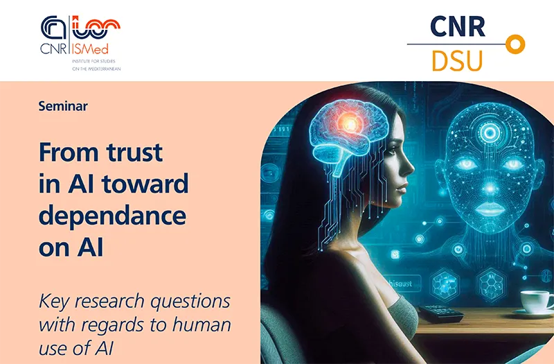 From trust in AI toward dependance on AI. Key research questions with regards to human use of AI