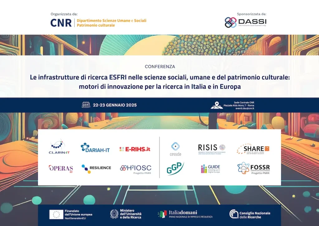 Presentazione delle infrastrutture di ricerca ESFRI nelle scienze sociali, umane e del patrimonio culturale: motori di innovazione per la ricerca in Italia e in Europa